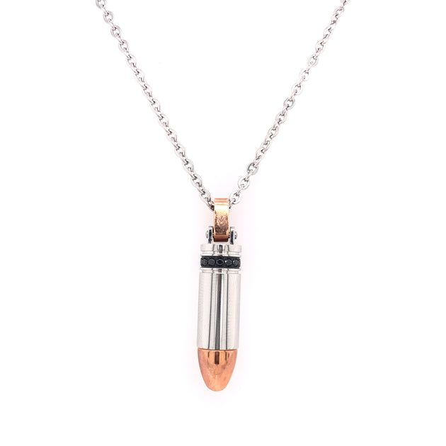 Zancan silver and rose gold chain men's necklace.