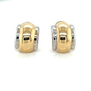 Two Tone Omega Earrings - 75039