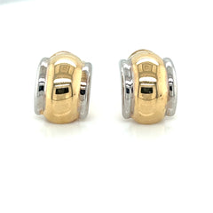 Two Tone Omega Earrings - 75039