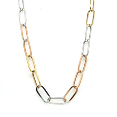 Paperclip three tone chain - 78193