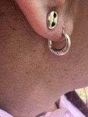 Fancy Hoop 3tone Earrings - 81754