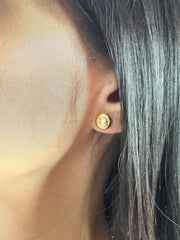 Ball Flat Puff Earring- 81381