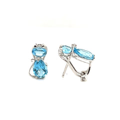 Blue Topaz Cats Earings