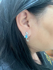 Blue Topaz Sea Horse Earrings