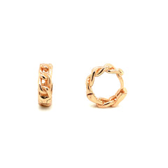 925 Cute Cuban-link Huggie Earrings