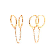 Plain Huggie Chain Earrings - 60878