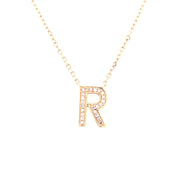 Initial Diamond Necklace "R" - 58645