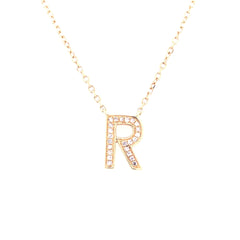 Initial Diamond Necklace "R" - 58645