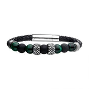 Men Inox Tiger Eye & Malachite Bracelet - BRLB1226