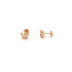 Princess Crown Stud Earrings - 69315