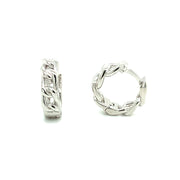 925 Cute Cuban-link Huggie Earrings