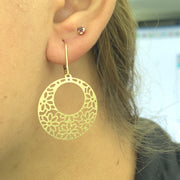 Flower Carved Earrings - 61010