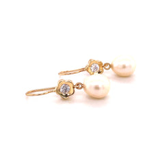 Pearl Flower Dangle Earrings - 69623