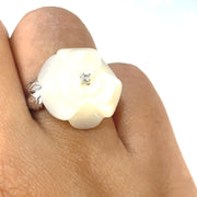 Mother of Pearl Flower Ring - 18516