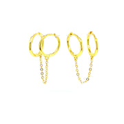 Plain Huggie Chain Earrings - 60878