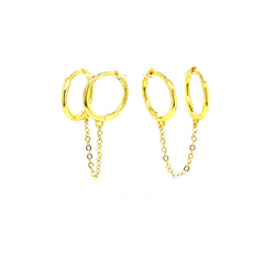 Plain Huggie Chain Earrings - 60878