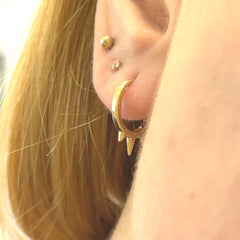 Solid Tripple Spike Earrings - 63364