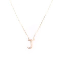 Initial Diamond Necklace "J" - 58640