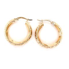 Carved Hoops Earrings - 64907