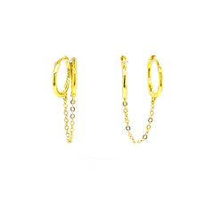 Plain Huggie Chain Earrings - 60878