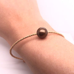 Briolette Chocolate Pearl Bracelet - 50777