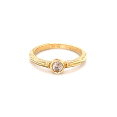 Baroque Diamond Solitaire Ring - 65749