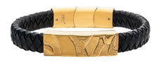 Men Inox Gold Plated Bracelet - BRWT025GP-875