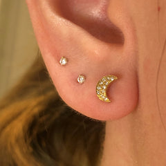 Moon CZ Threaded Stud CSP-739