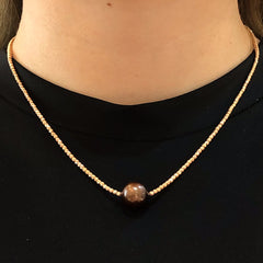 Briolette Chocolate Pearl Necklace - 56469