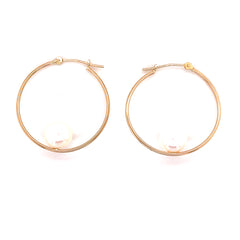 Pearl Hoops Earrings - 68791