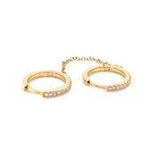 Hoops Chains Diamonds Earrings - 68108