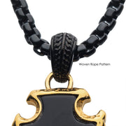 Men Inox Black & Gold Chain - SSPWT032ONYXNK