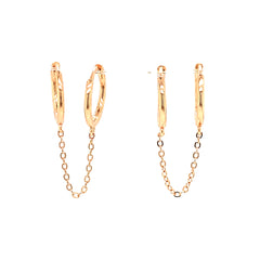 Plain Huggie Chain Earrings - 60878