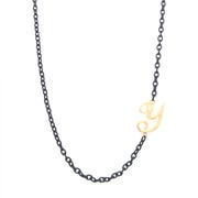 Precious Black Initial Necklace - 53034