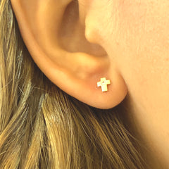 Baby Delicate Cross Earrings- 69495