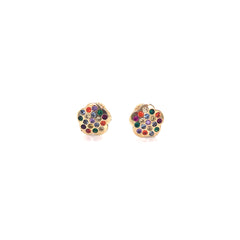 Colorful Flower Stud Earrings - 69321