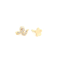 Serpent With Cubic Zirconias Threaded Stud CSP-15094