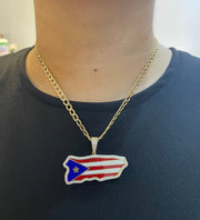 Puerto Rico Enameled Flag Pendant - 68134/25