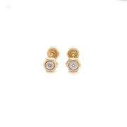 Baby Hexagon Pearl Earrings - 61841