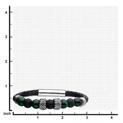 Men Inox Tiger Eye & Malachite Bracelet - BRLB1226