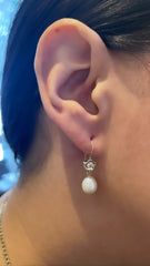 Pearl Flower Dangle Earrings - 69623