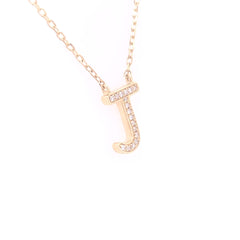 Initial Diamond Necklace "J" - 58640