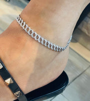 925 Cuban Ankle Bracelet - 64126/64114