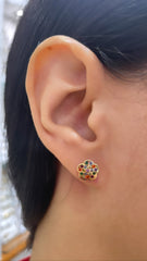 Colorful Flower Stud Earrings - 69321