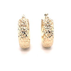 Carved Hoops Earrings - 64907