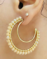 Moon Hoops Earrings - 62566