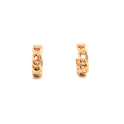 925 Cute Cuban-link Huggie Earrings