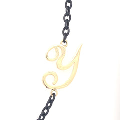 Precious Black Initial Necklace - 53034