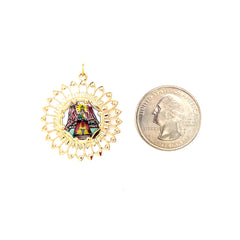 Reversable Enameled La Monserrate and Jesus Medal- 61727