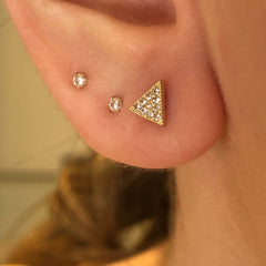 Triangle W/CZ Threaded Stud CSP-15042